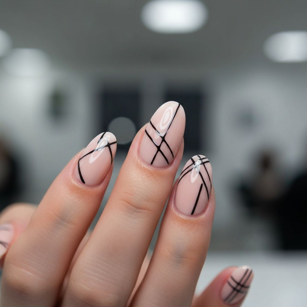 Минималистичный абстрактный нейл-арт